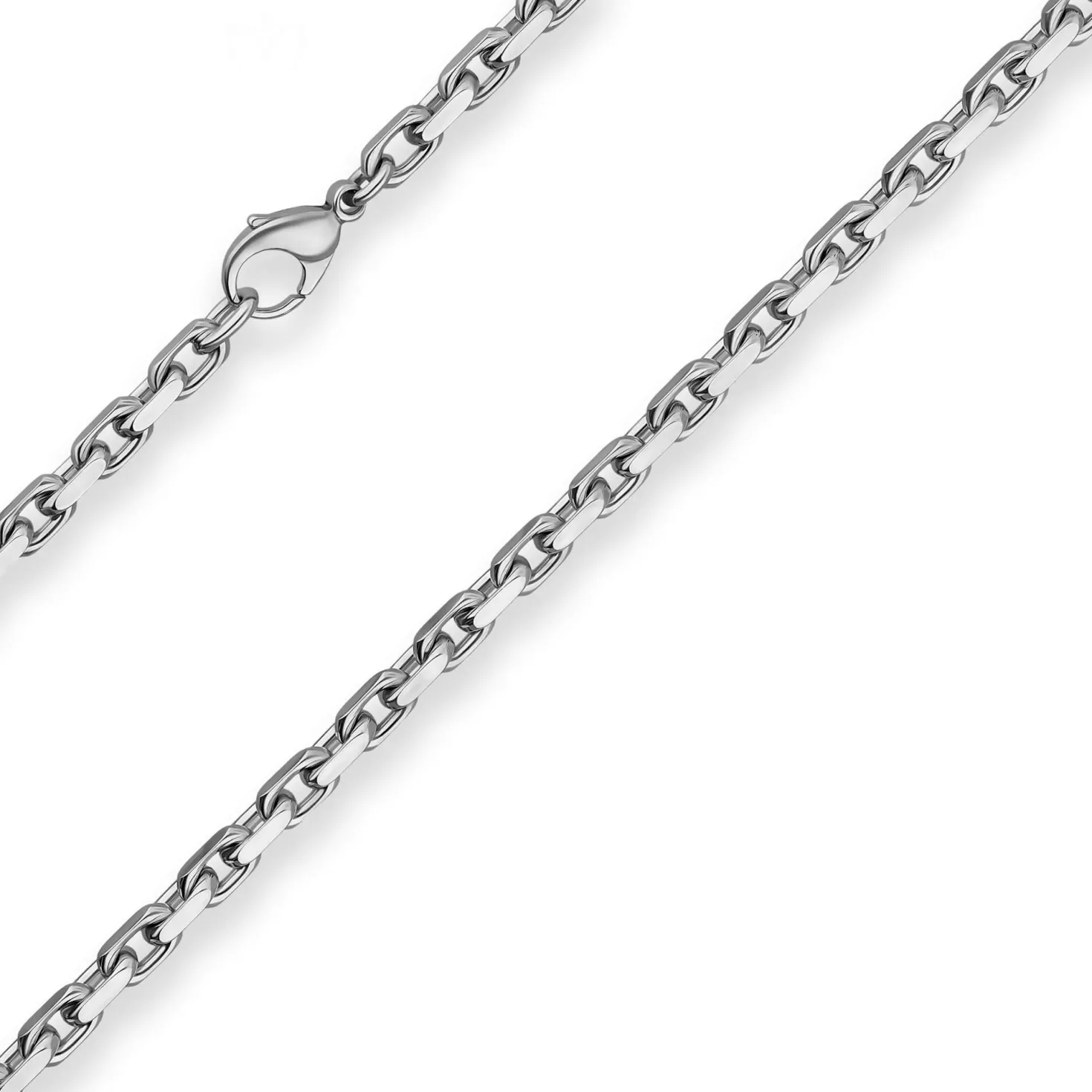 4,5mm Ankerkette diamantiert Collier Halskette aus 925 Silber rhodiniert 45cm