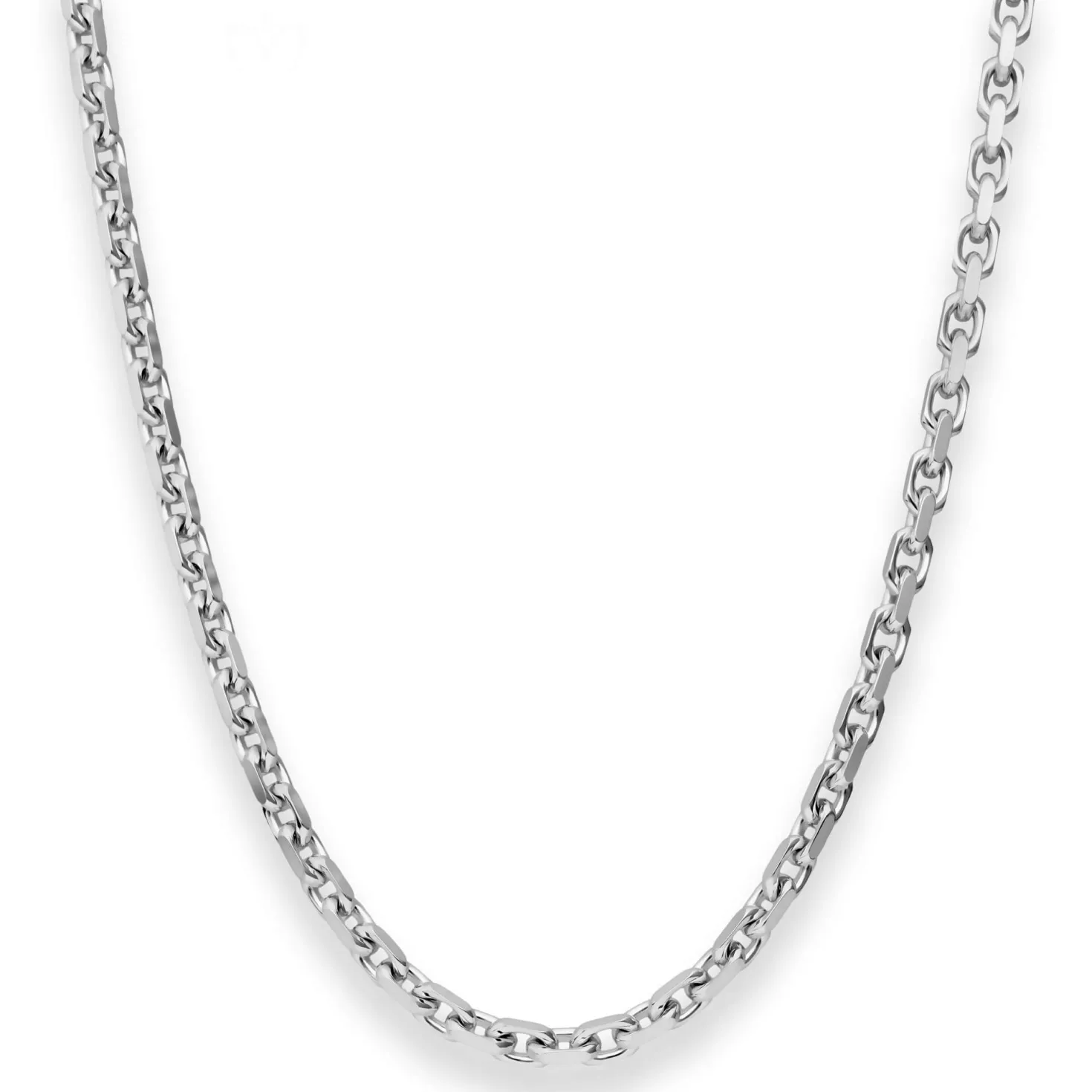 4mm Ankerkette diamantiert Collier Halskette aus 925 Silber rhodiniert 50cm