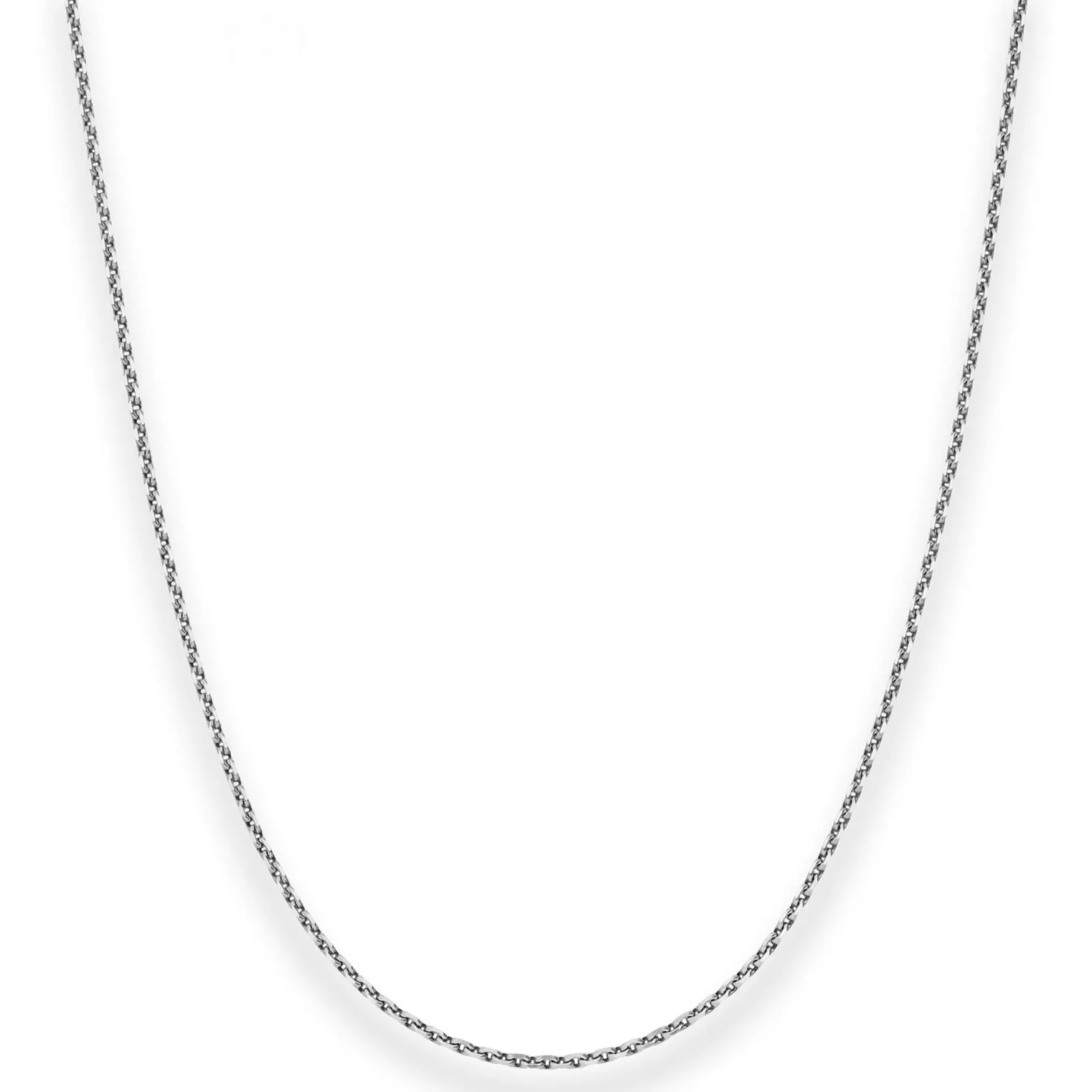 1,7mm Ankerkette diamantiert Collier Halskette aus 925 Silber rhodiniert 50cm