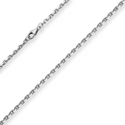 2,5mm Ankerkette diamantiert Collier Halskette aus 925 Silber rhodiniert 50cm