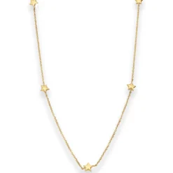 1,2mm Ankerkette diamantiert Collier 5 Sterne hohl aus 375 Gelbgold 38cm