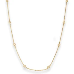 1,2mm Ankerkette diamantiert Collier mit Zirkonia Halskette 375 Gold Gelbgold 38cm