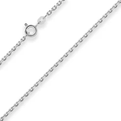 1,9mm Ankerkette diamantiert Collier Halskette aus 925 Silber rhodiniert 55cm