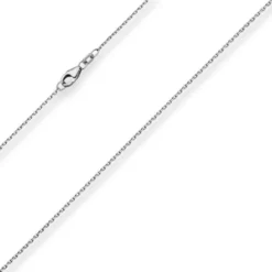 1,3mm Ankerkette diamantiert Kette Collier Halskette aus 750 Gold Weißgold 45cm