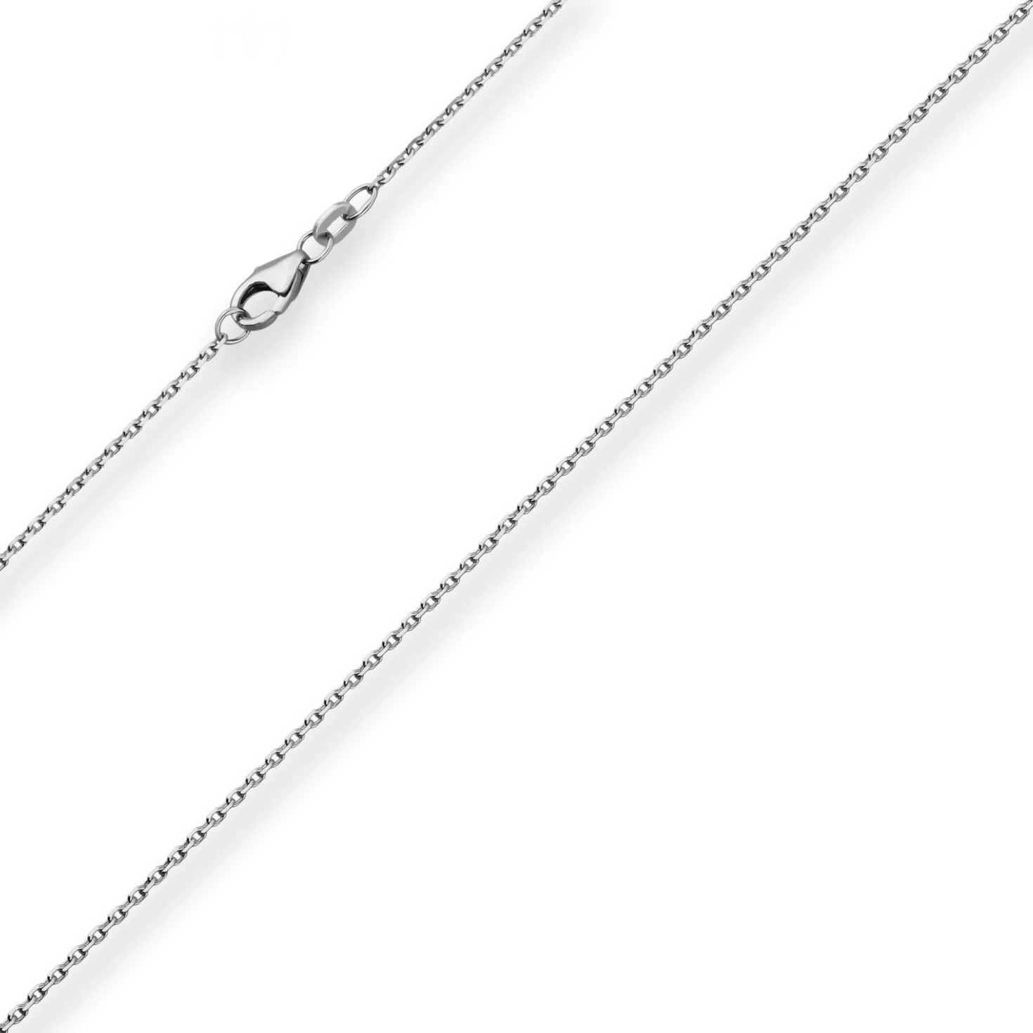 1,3mm Ankerkette diamantiert Kette Collier Halskette aus 750 Gold Weißgold 45cm