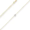 0,5mm Ankerkette diamantiert Kette Collier Stern aus 375 Gold gelb/weiß 38cm