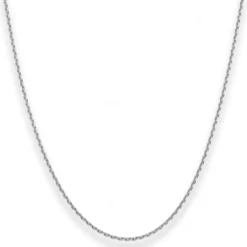 1mm Ankerkette diamantiert Kette Collier Halskette aus 585 Gold Weißgold 38cm