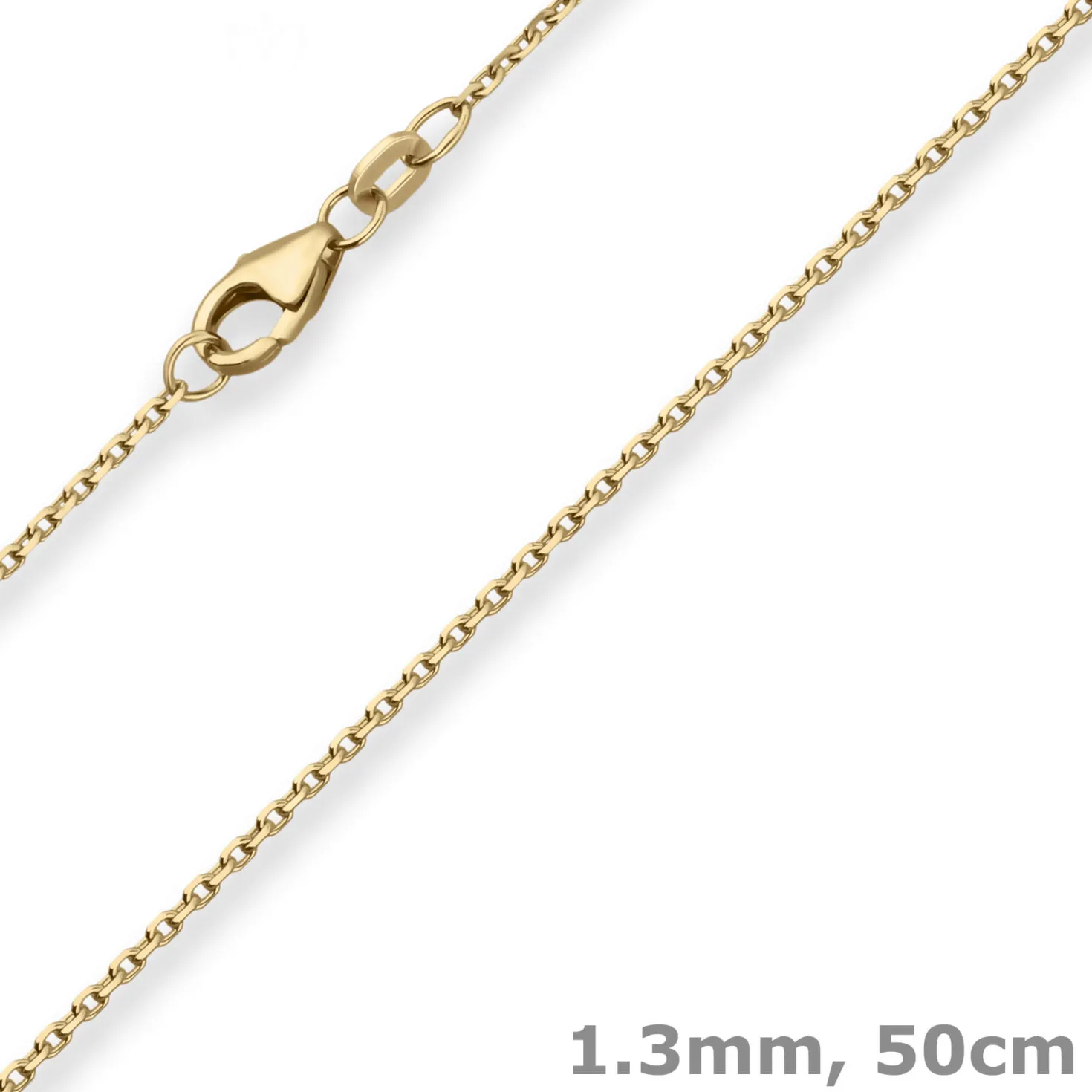 1,3mm Ankerkette diamantiert Kette Collier Halskette aus 750 Gold Gelbgold 50cm