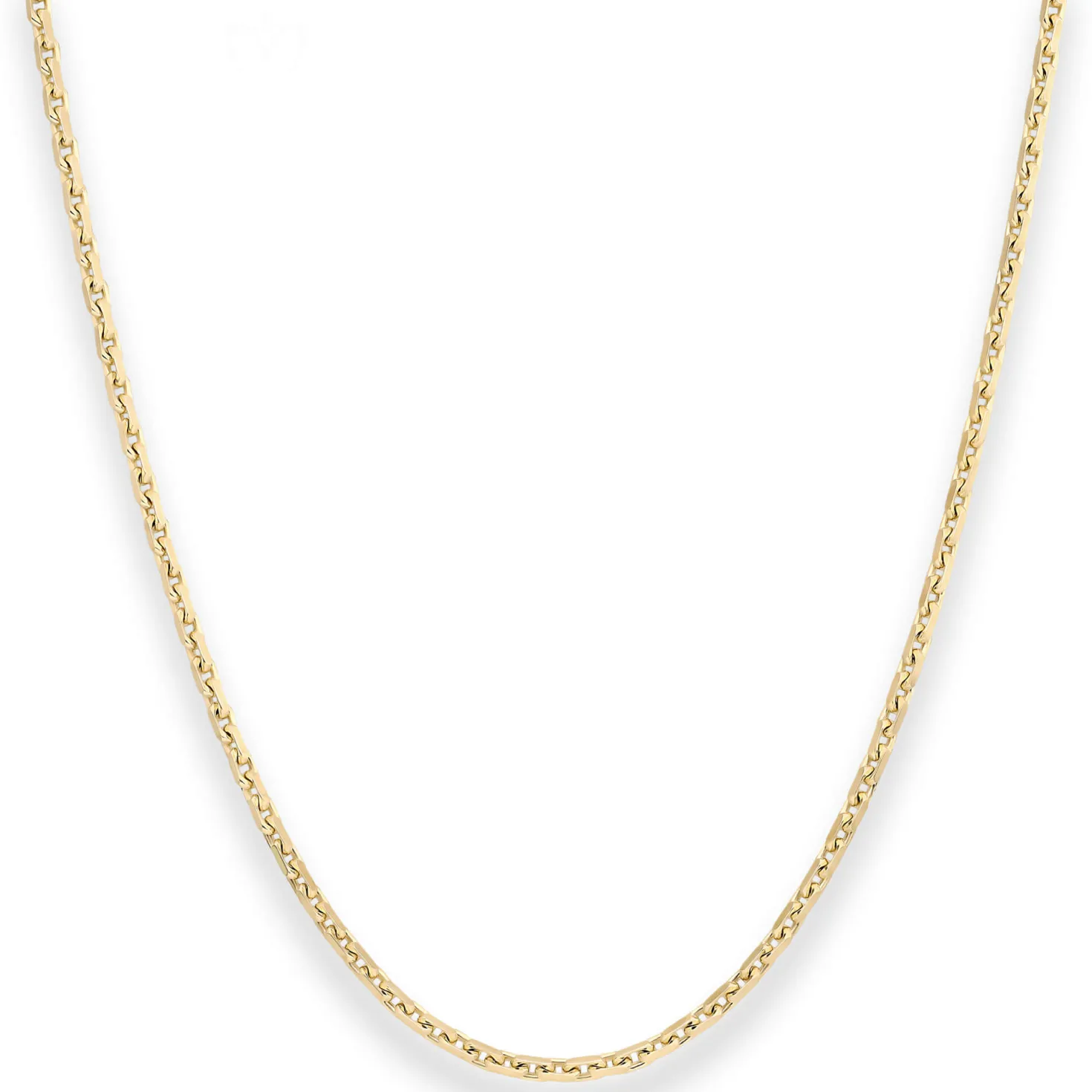 2mm Ankerkette diamantiert Kette Collier Halskette aus 750 Gold Gelbgold 50cm