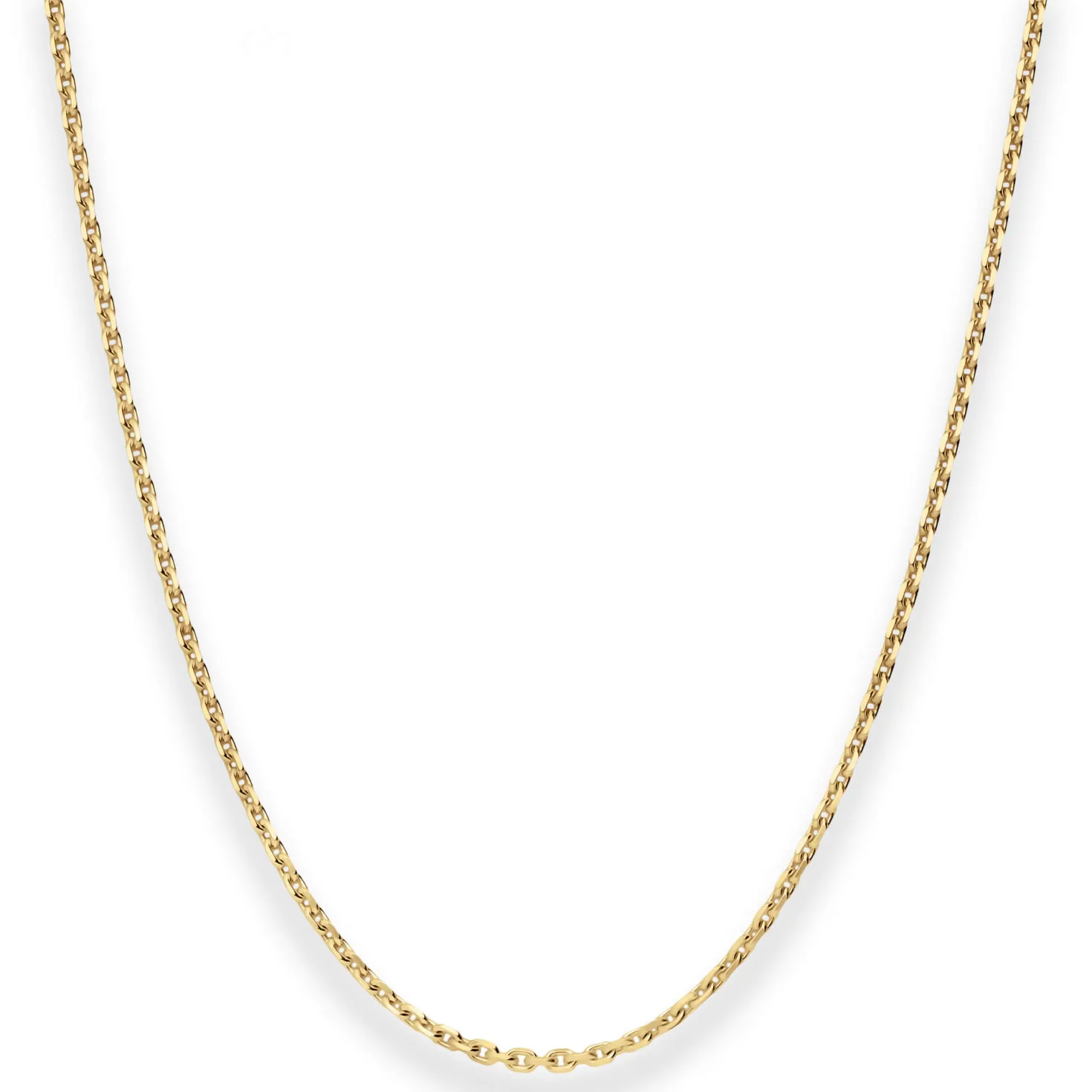 1,9mm Ankerkette diamantiert Kette Collier Halskette aus 585 Gold Gelbgold 55cm