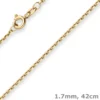 1,7mm Ankerkette diamantiert Kette Collier Halskette aus 333 Gold Gelbgold 42cm