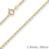 1,9mm Ankerkette diamantiert Kette Collier Halskette aus 333 Gold Gelbgold 50cm