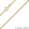 1,3mm Ankerkette diamantiert Kette Collier Halskette aus 333 Gold Gelbgold 50cm