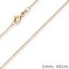 1mm Ankerkette diamantiert Kette Collier Halskette aus 375 Gold Gelbgold 45cm