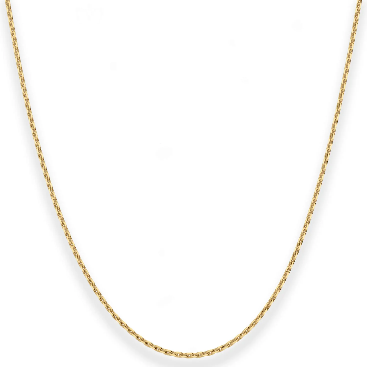 1mm Ankerkette diamantiert Kette Collier Halskette aus 375 Gold Gelbgold 45cm