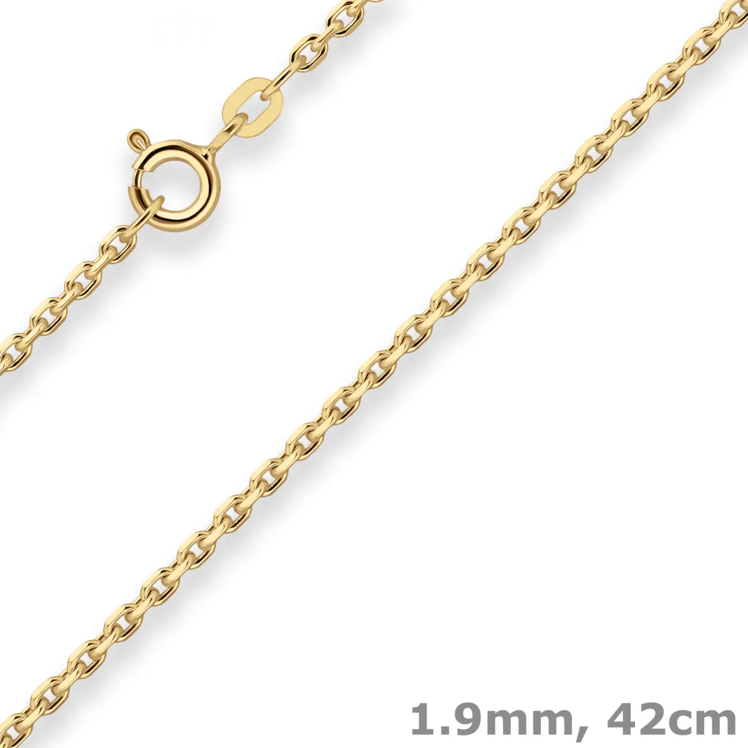 1,9mm Ankerkette diamantiert Kette Collier Halskette aus 333 Gold Gelbgold 42cm
