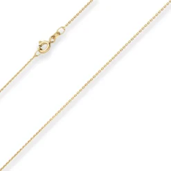 1mm Ankerkette diamantiert Kette Collier Halskette aus 585 Gold Gelbgold 60cm