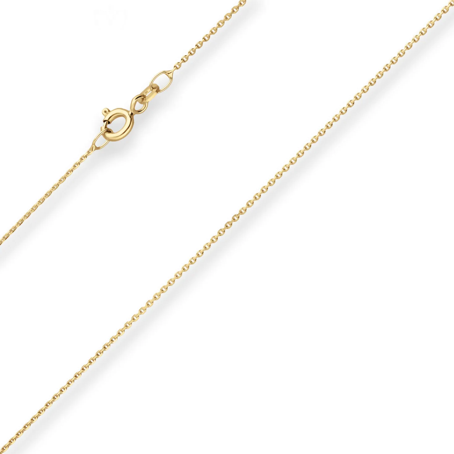 1mm Ankerkette diamantiert Kette Collier Halskette aus 585 Gold Gelbgold 60cm