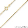 1,3mm Ankerkette diamantiert Kette Collier Halskette aus 333 Gold Gelbgold 38cm