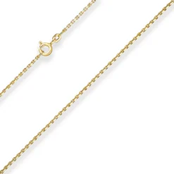 1,3mm Ankerkette diamantiert Kette Collier Halskette aus 333 Gold Gelbgold 38cm