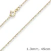 1,3mm Ankerkette diamantiert Kette Collier Halskette aus 585 Gold Gelbgold 45cm