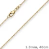 1,3mm Ankerkette diamantiert Kette Collier Halskette aus 333 Gold Gelbgold 40cm