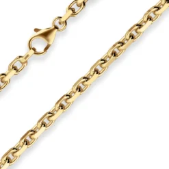 4mm Ankerkette diamantiert Kette Collier Halskette aus 333 Gold Gelbgold 55cm