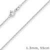 1,3mm Ankerkette diamantiert Kette Collier Halskette aus 585 Gold Weißgold 55cm