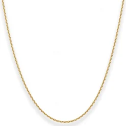 1mm Ankerkette diamantiert Kette Collier Halskette aus 375 Gold Gelbgold 50cm