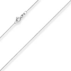1mm Ankerkette diamantiert Kette Collier Halskette aus 585 Gold Weißgold 40cm