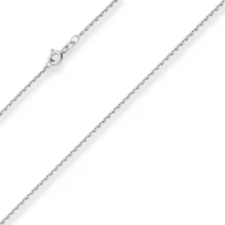 1,7mm Ankerkette diamantiert Silberkette Collier Halskette aus 925 Silber 70cm