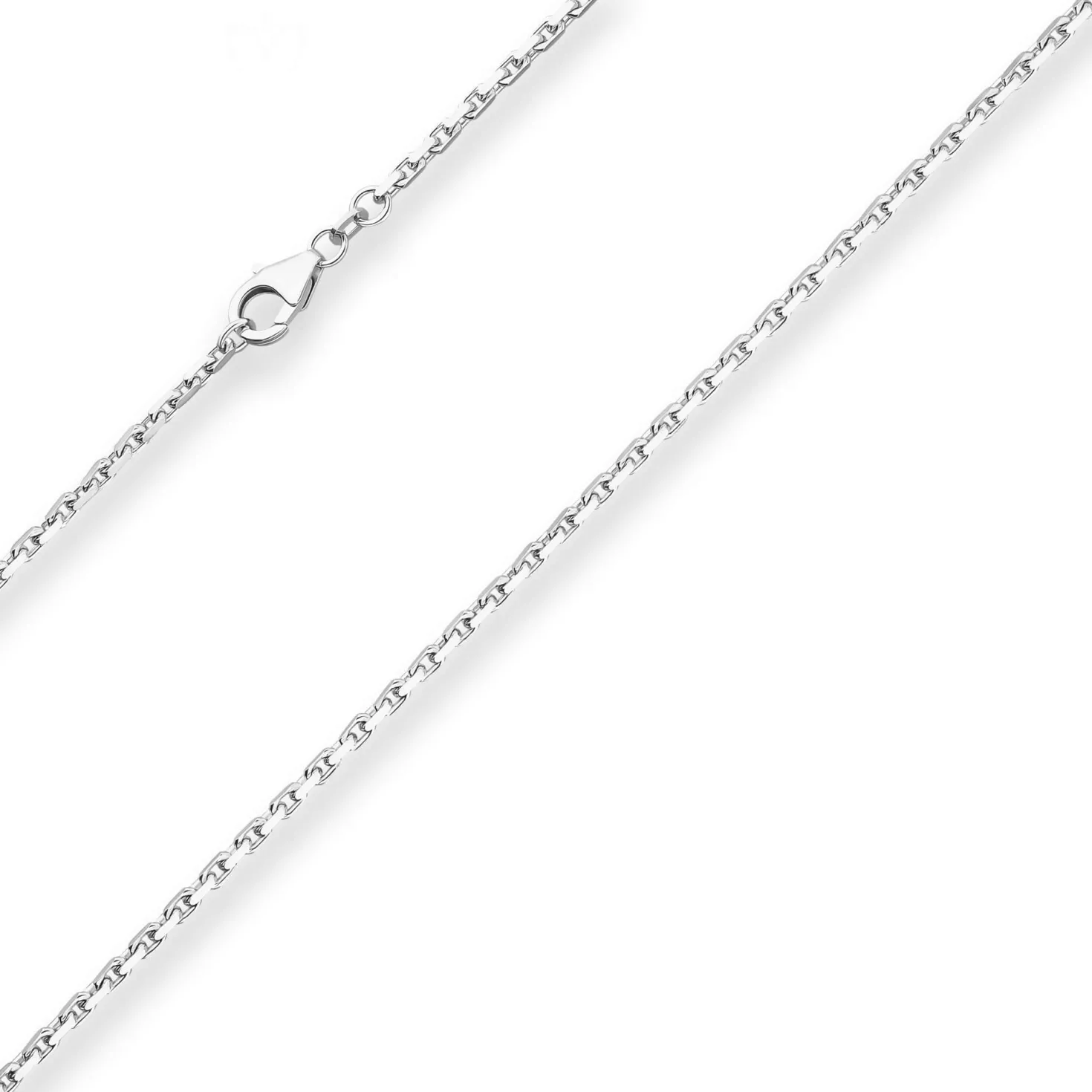 2mm Ankerkette diamantiert Silberkette Collier Halskette aus 925 Silber 50cm