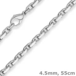 4,5mm Ankerkette diamantiert Silberkette Collier Halskette aus 925 Silber 55cm