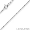 1,7mm Ankerkette diamantiert Silberkette Collier Halskette aus 925 Silber 55cm