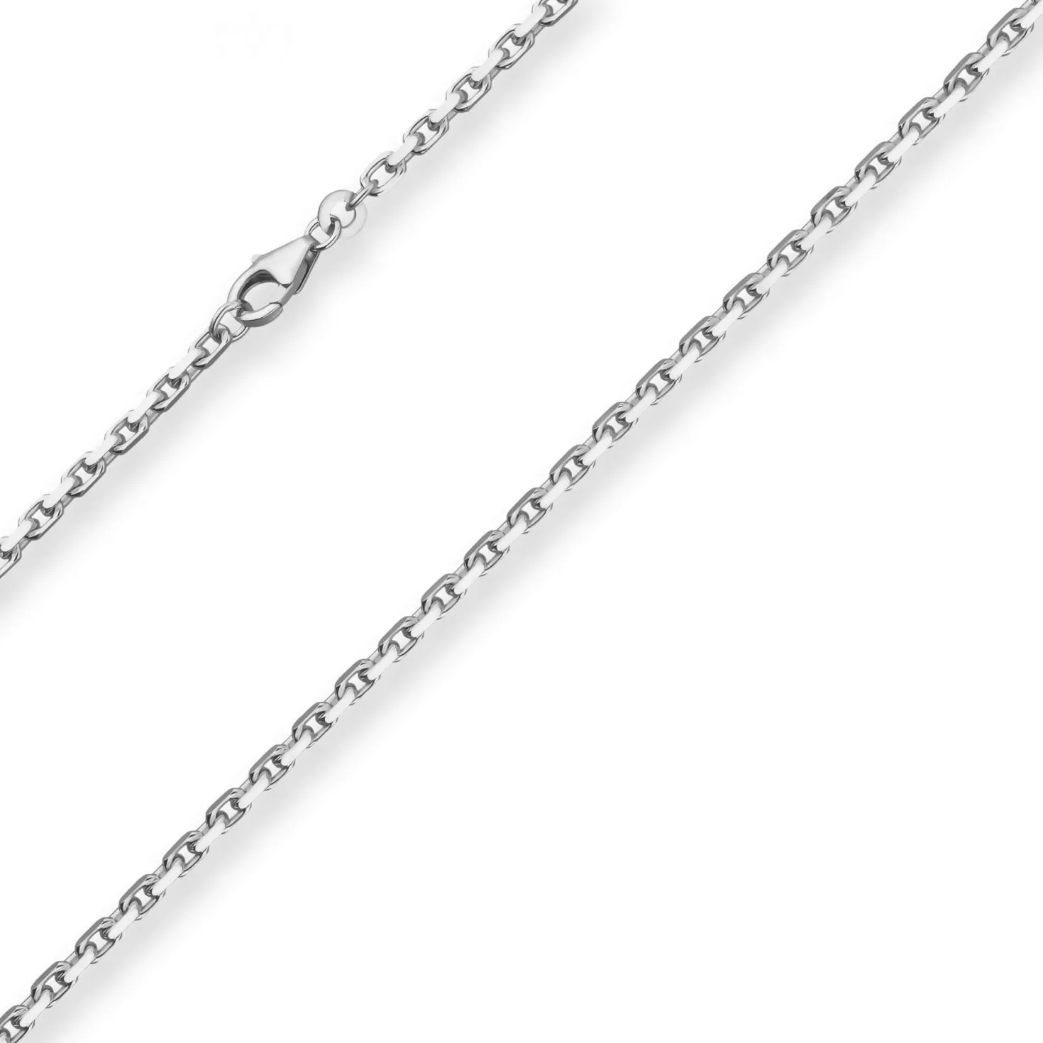 2,5mm Ankerkette diamantiert Silberkette Collier Halskette aus 925 Silber 55cm