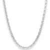 4mm Ankerkette diamantiert Silberkette Collier Halskette aus 925 Silber 80cm