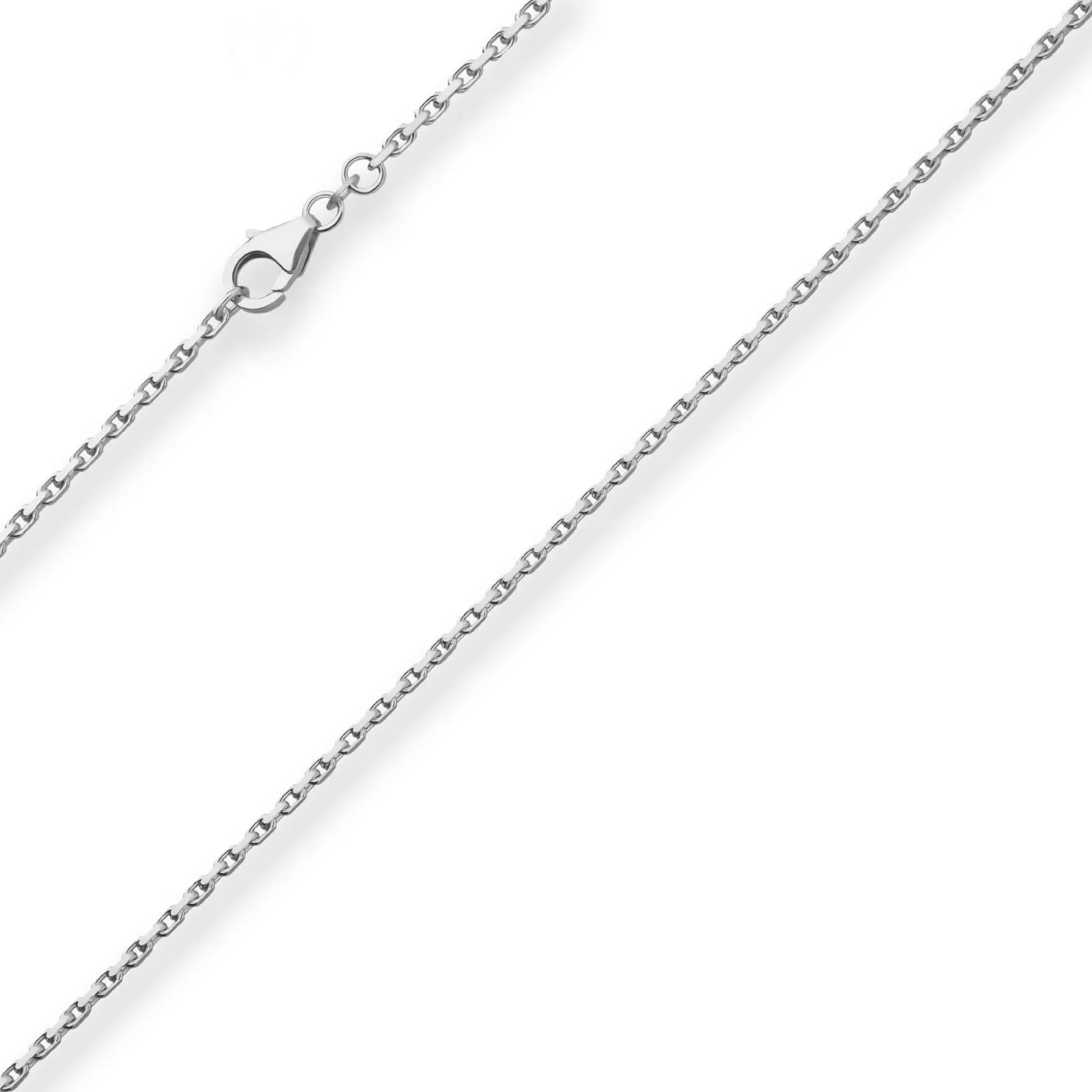 1,7mm Ankerkette diamantiert Silberkette Collier Halskette aus 925 Silber 50cm