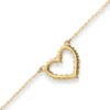 1,3mm Ankerkette flach Collier Herz 585 Gold gelb/weiß 46cm mit Zwischenöse