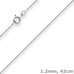 1,2mm Ankerkette flach Goldkette Collier Halskette aus 333 Gold Weißgold 42cm