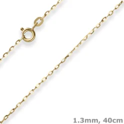 1,3mm Ankerkette flach Goldkette Collier Halskette aus 333 Gold Gelbgold 40cm