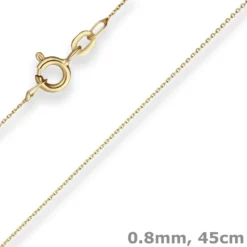 0,8mm Ankerkette flach Goldkette Collier Halskette aus 333 Gold Gelbgold 45cm