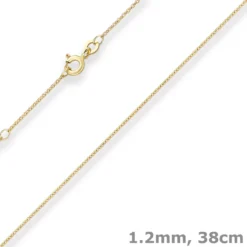 1,2mm Ankerkette flach Kette Collier aus 333 Gold Gelbgold 38cm mit Zwischenöse