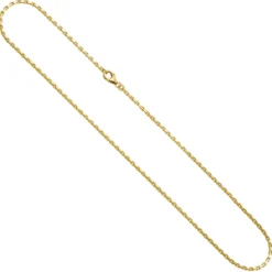 2mm Ankerkette Halskette Collier aus 333 Gold Gelbgold massiv diamantiert 45cm