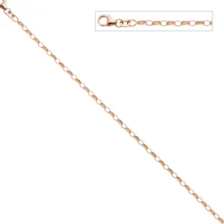 2,4mm Ankerkette Halskette Collier 925 Silber rotvergoldet 45cm Damen