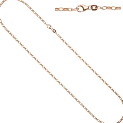 2,4mm Ankerkette Halskette Collier 925 Silber rotvergoldet 45cm Damen