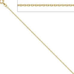 1,2mm Ankerkette Kette Collier aus 333 Gelbgold Gold Halskette 38cm