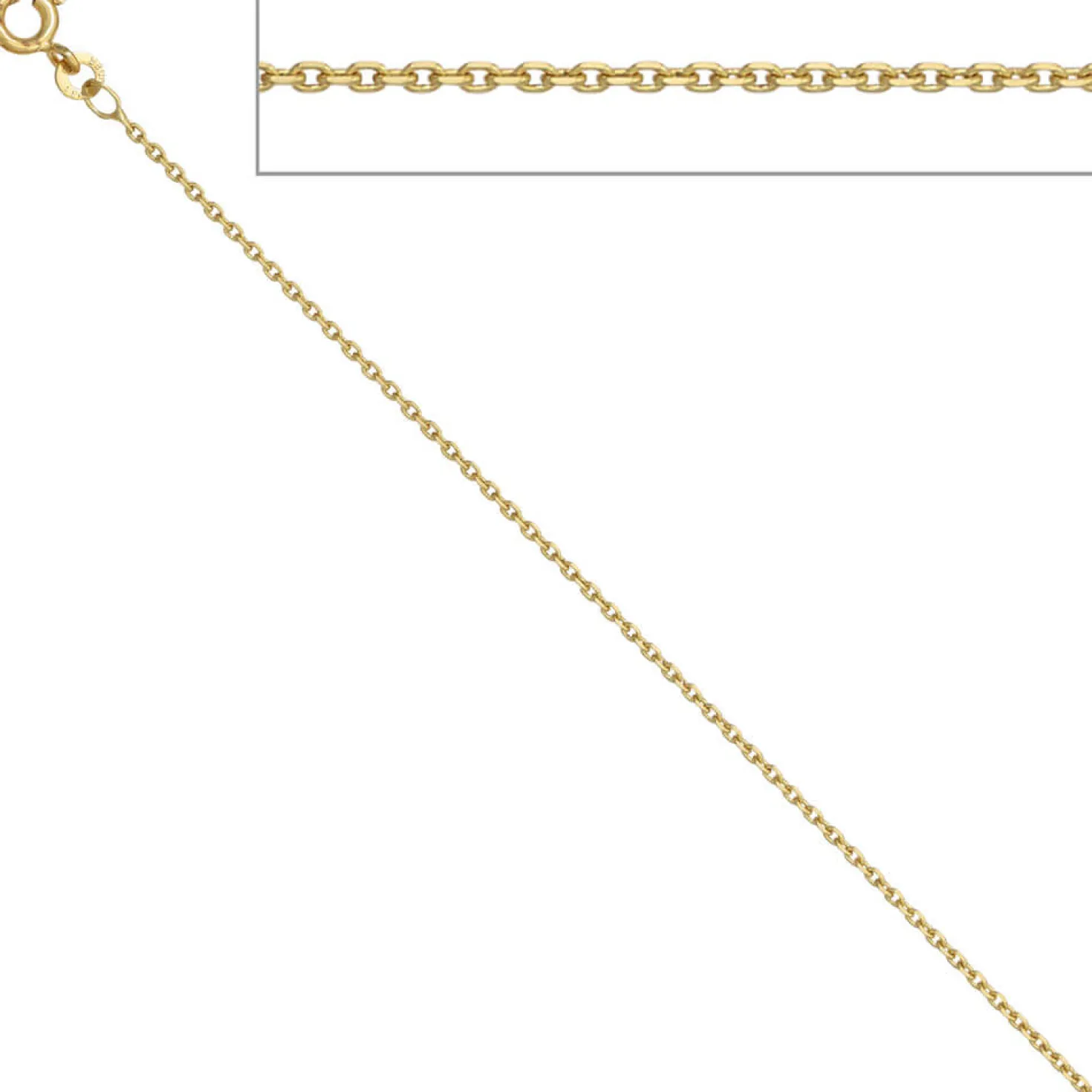1,2mm Ankerkette Kette Collier aus 333 Gelbgold Gold Halskette 38cm