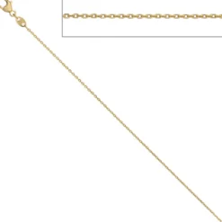0,6mm Ankerkette Kette Collier Halskette aus 585 Gold Gelbgold 42cm