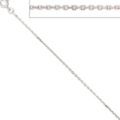1,6mm Ankerkette Kette Collier Halskette aus 333 Gold Weißgold 45cm