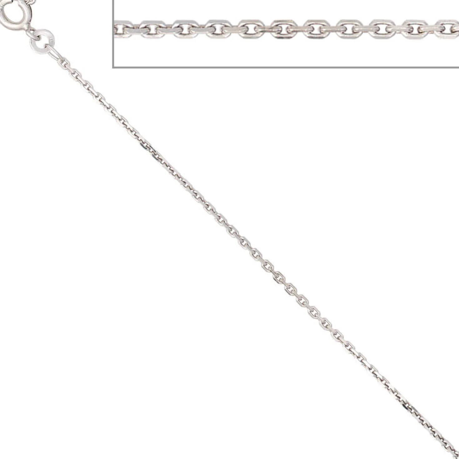 1,6mm Ankerkette Kette Collier Halskette aus 333 Gold Weißgold 45cm